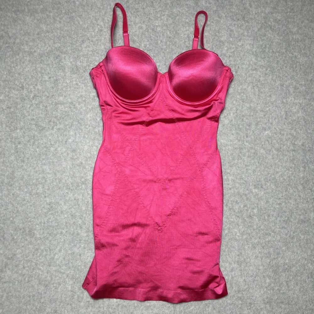 Victoria's Secret Hot Pink Power Figure Cupped Shaping Slip 34C Nylon/Spandex